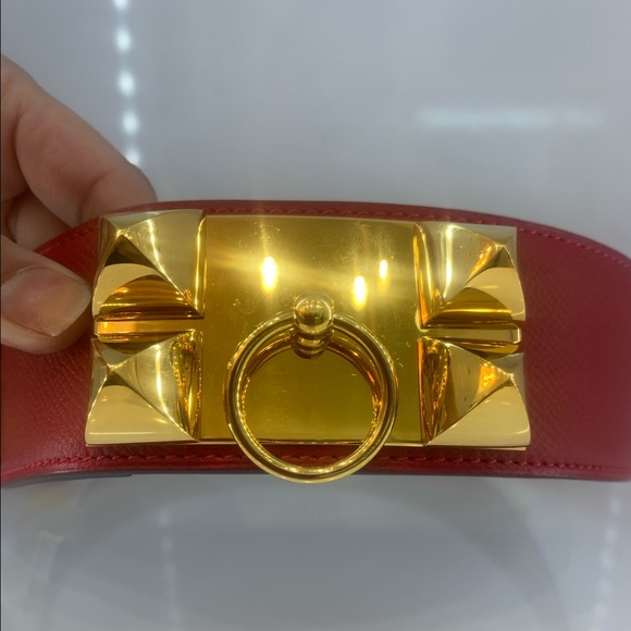 CDC HERMES Red and gold belt. Sz: 75 - Picture 6 of 6